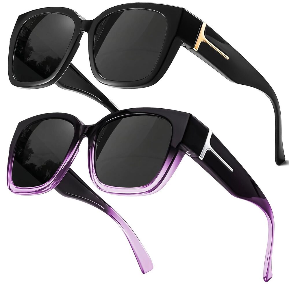 Fit Over Glasses Sunglasses for Women, Trendy Oversized Polarized Wear